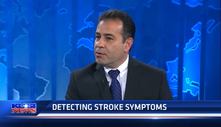Dr. Madjid Keyvani discussing stroke symptoms on KUSI News